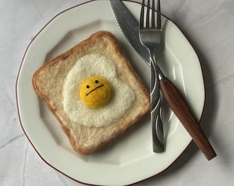 Emotionless Egg Toast: Whimsical Breakfast Decor