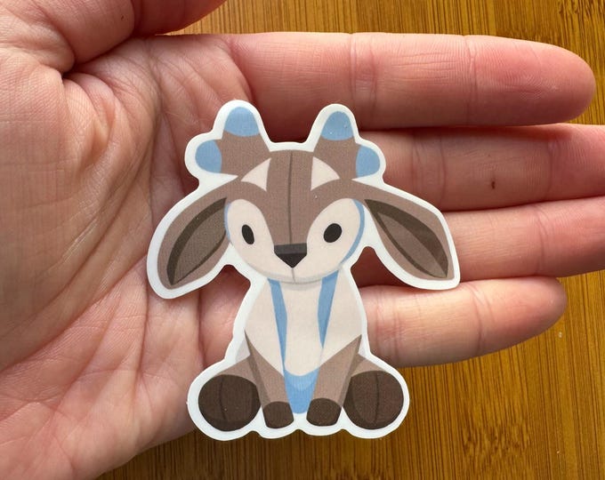 Proudhorn Sernuk Plushie Sticker - Hand Drawn Gift for Palia Lovers, Laptop Decal, Water Bottle Sticker