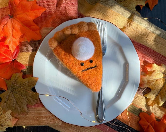 Peeved Pumpkin Pie: Needle Felted Fall Decor