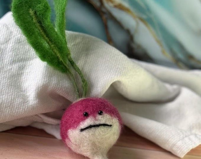Needle Felted Testy Turnip Decor: Quirky Handmade Wool Plushie