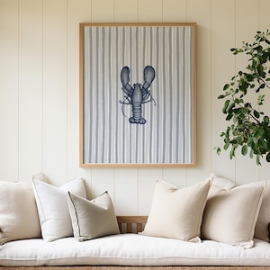 Lobster Art Print, Lobster Poster, Beachy Prints, Nautical Wall Art, Coastal Cowgirl Wall Art, College Apartment Decor, Digital Download