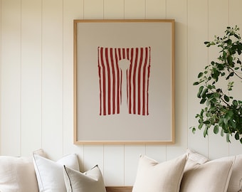 Red Life Vest Art Print, Life Jacket Art, Coastal Beachy Wall Art, Lake House Poster, East Coast Print, Nantucket Summer