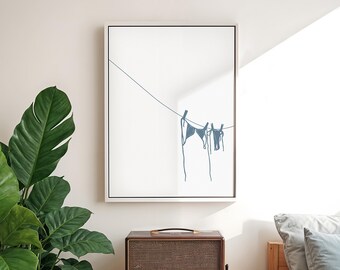 Light Blue Bikini Art Print, Beachy Wall Art, Coastal Dorm Poster, Beach House Decor