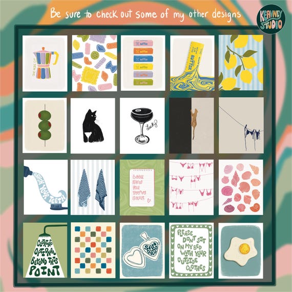 Blue Bikini Art Print, Bathing Suit Poster, Beachy Prints, Coconut Girl, Coastal Cowgirl Wall Art, College Apartment Decor, Digital Download