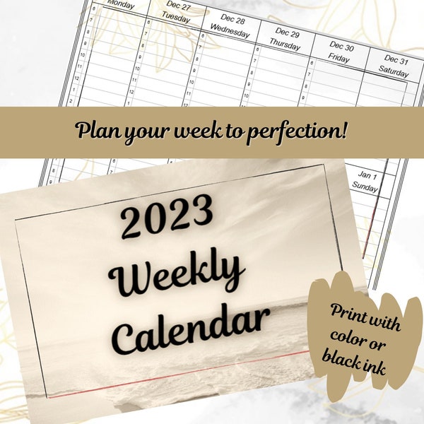 2023 Dated Appointment Weekly Calendar, Make Life Easy, Get Organized, Personal / Business, Achieve Goals, Horizontal, Print Yourself