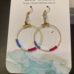 USA half circle hoop earrings
