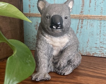 Koala Bear Figurine Royal Heritage Bisque Porcelain Grey Textured  4" @118
