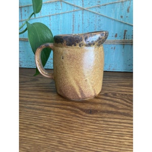 Crème crémeuse McCoy Pottery Canyon Mesa vintage #1414 marron chiné mat vintage USA