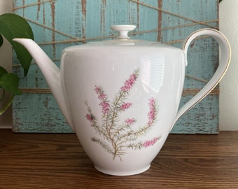 Vintage Hutschenreuther Selb Almond Floral Coffee Favorit Bavaria German Tea Pot