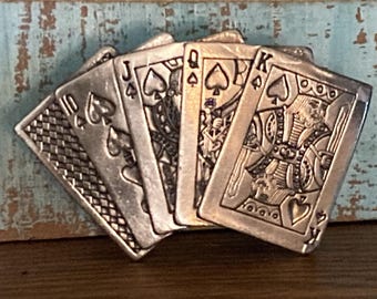 Vintage 1979 Great American Buckle Co. Royal Flush - Ace in the Hole Belt Buckle