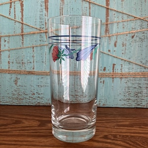 Vintage Mohnblumen auf Blau Juice Glas Lenox Ersatz