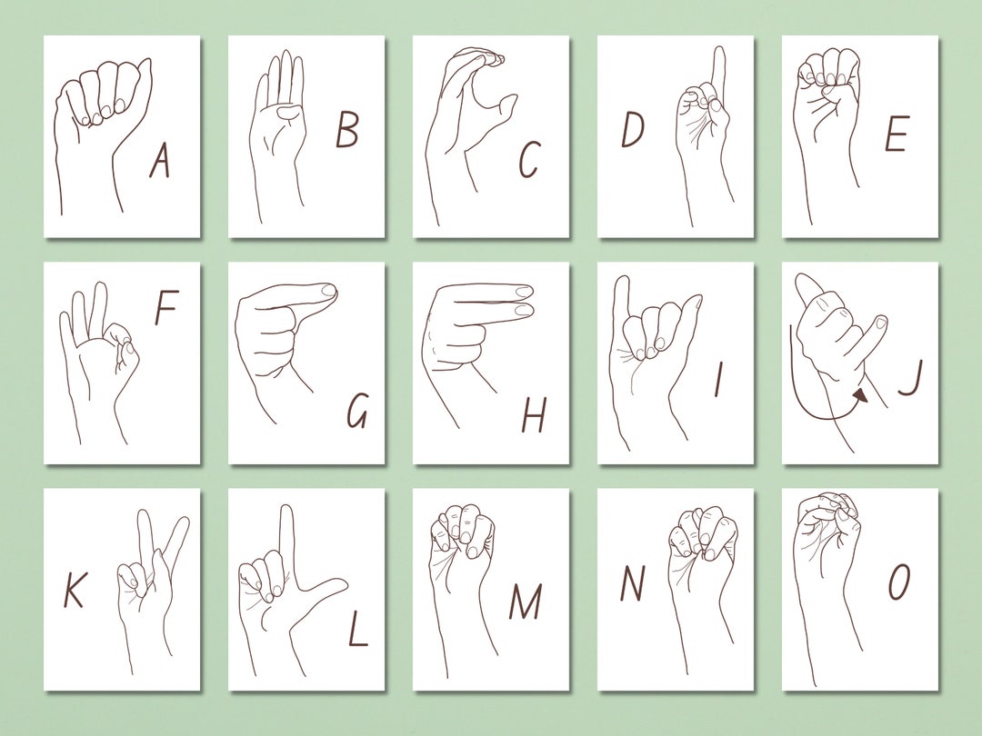 Sign Language Alphabet Flashcards Babies Toddlers Children Learning