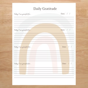 Gratitude Daily Journal Printable