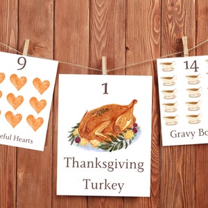 Thanksgiving Counting Cards| Homeschool Learning Printable| Montessori| Nursery Playroom Wall Art| Babies Toddlers Elementary Children