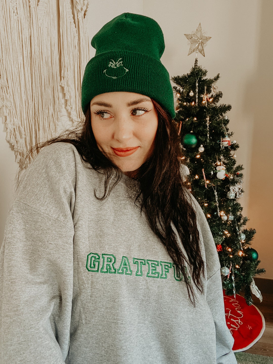 Grateful Crewneck Embroidered Crewneck Embroidered Sweater Etsy