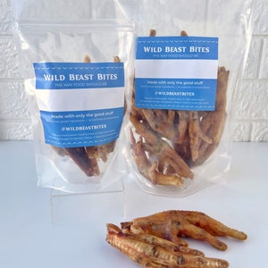 Dehydrated Chicken Feet | Single Ingredient Natural Raw Whole Foods for Pets | Dog Cat Healthy TCM Holistic Chews Treats