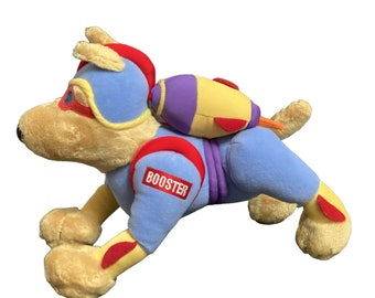 Vintage 2003 Booster Superhero Flying Dog Jet Pack Peluche Héros An 2000