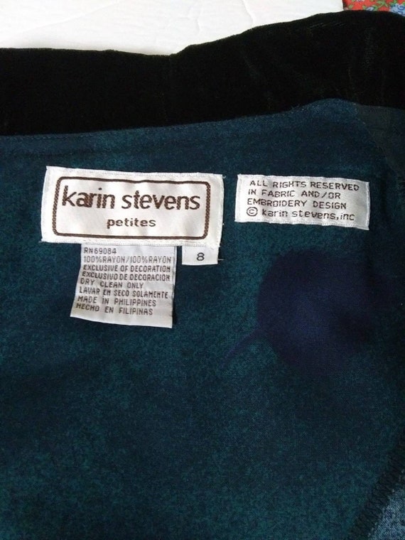 Vintage Karin Stevens Midi Dress Size 8 Petite Ve… - image 8