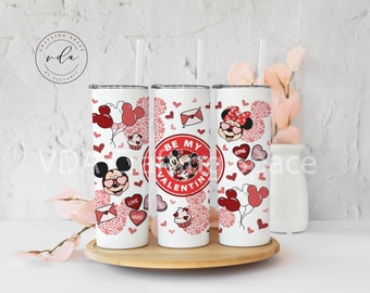 Be My Valentine Tumbler Cup 20 oz | Mickey Mouse Cup | Gift for Her