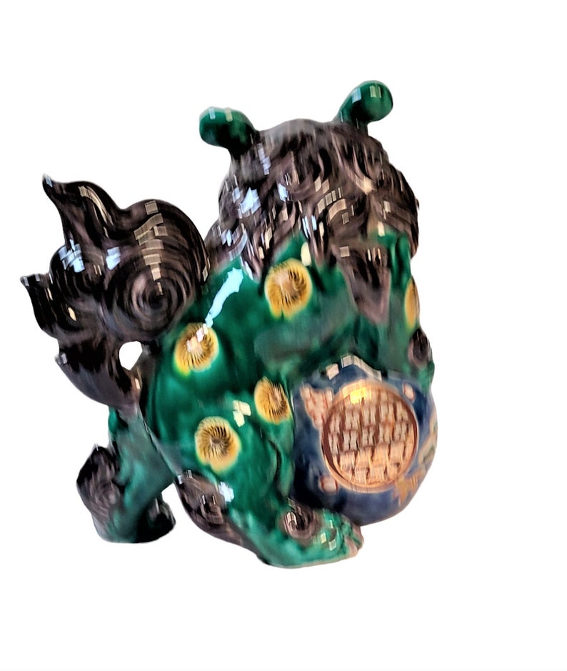 Japanese Satsuma Kutani Porcelain Foo Dog Etsy