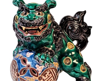 Japanese Satsuma Kutani Porcelain Foo Dog