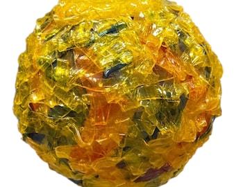 Abajur de acrílico estilo dinamarquês moderno com textura de fita de espaguete – Globo de lustre de 20 cm (8 polegadas) de estilo meados do século XX