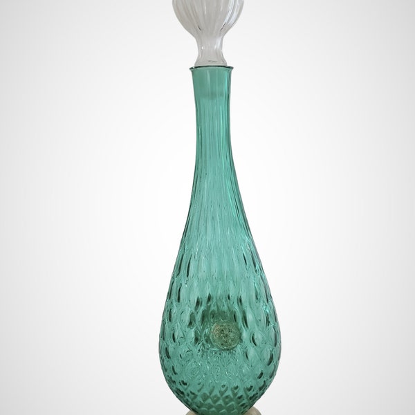 Salvati Venetian Vintage Glass Decanter, Green and Gold