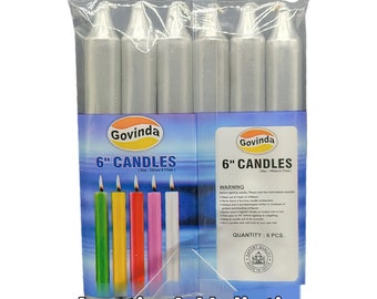 Silver Ritual Candle Sticks / 6 pack 6 inches