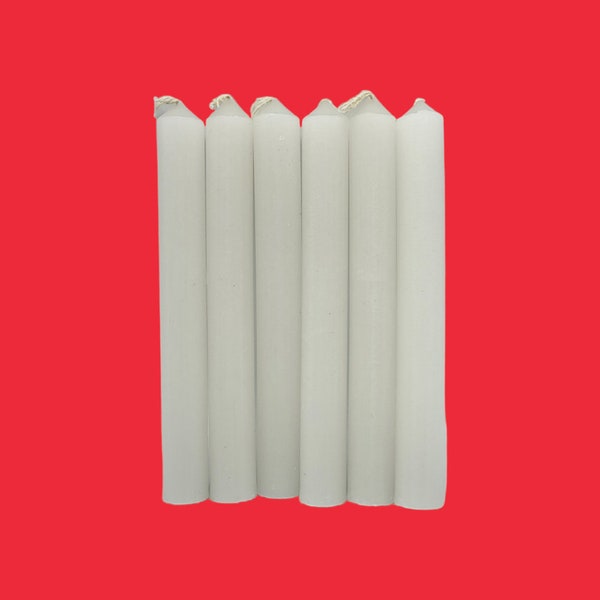 White Ritual Candle Sticks/ 6pack 6inches