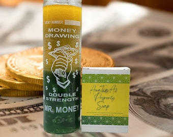 Money Candle & Money Bar Soap Combo/ "Light the Path to Prosperity with our Money Candle and Soap Combo!"