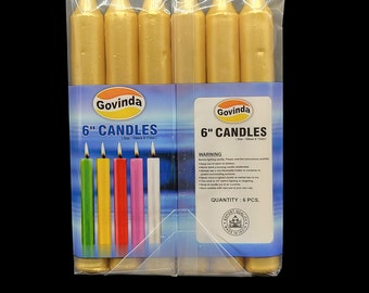 Gold Ritual Candle Sticks / 6 pack 6 inches