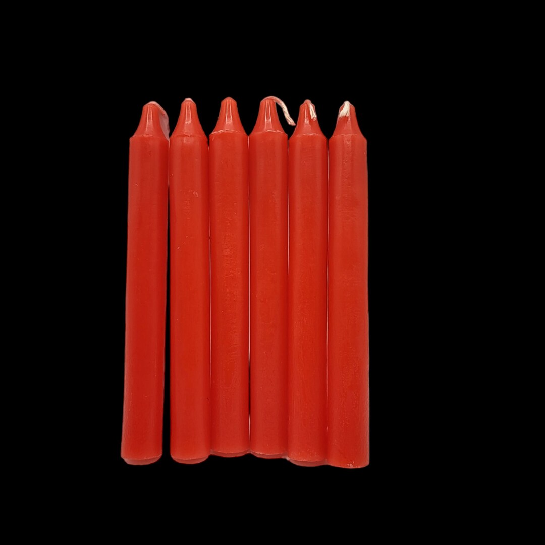 Red Candle Sticks Packof 36 6 Inch Etsy