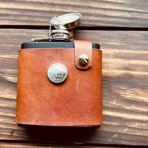 Leather Flask, Leather Hip Flask, Leather Wrapped Flask