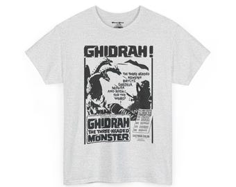 Camiseta unisex con estampado de monstruo de tres cabezas, Ghidrah, para fanáticos de la película Godzilla Monster, ropa informal, camiseta de estilo vintage, regalo para animación japonesa