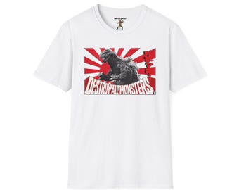 Godzilla Destroy All Monsters Camiseta unisex Softstyle, camiseta clásica Kaiju