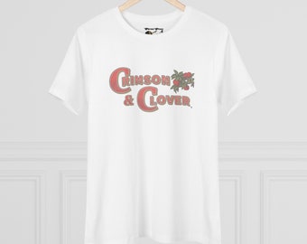 Crimson and Clover Classic Retro Women's Cotton Vintage Tee, Tribute to Joan Jett Americana v.2