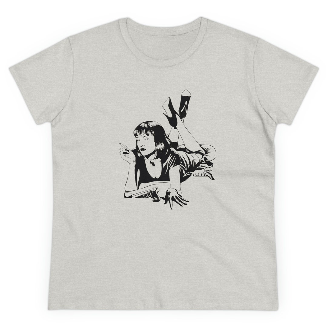 Pulp Fiction Women's Midweight Cotton Tee, Mia Wallace Ladies