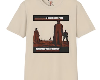 Spaghetti Western Italian Cowboy film tee, Unisex Softstyle T-Shirt, Sergio Leone movie shirt, Cowboy western cinema