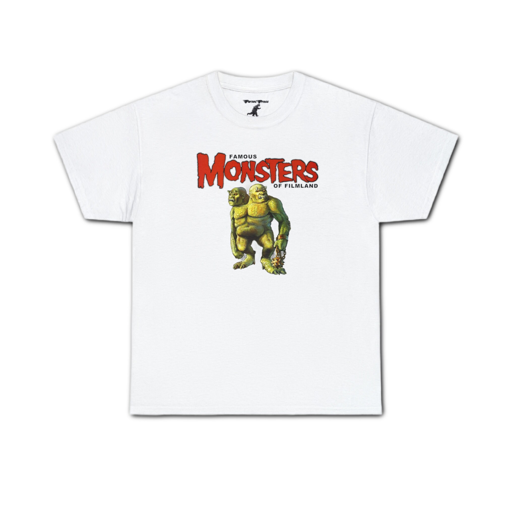 Famous Monsters of Filmland Unisex Heavy Cotton Tee, Two-headed giant shirt, vintage sci-fi cinema monster t-shirt