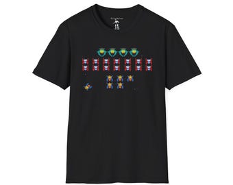 Galaga shirt 1980's classic video arcade game Unisex Softstyle T-Shirt, Gen X t shirt,