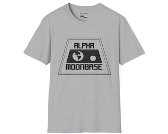 Space 1999 Unisex Softstyle T-Shirt, Alpha Moonbase Vintage Sci-Fi Tee, Retro TV Show Shirt, 70s Nostalgia Gift, Space Geek Graphic Top