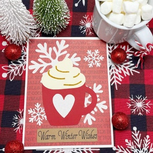 Cálidos deseos de invierno, tarjeta navideña, tarjeta hecha a mano, tarjeta festiva, tarjeta en blanco
