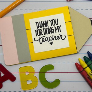 carte de remerciement | Porte-cartes cadeau pour enseignants | Carte-cadeau faite main | carte de remerciement