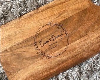 Personalised Engagement Gift | Engaged Couple | Irish Custom Laser Engraved Wooden Keepsake Chopping Board Charcutterie | Wedding Present |