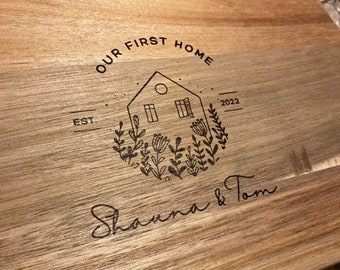 Personalised Housewarming Chopping Board | Charcuterie Gift Board | Irish Wood Design | Customised New Home Present