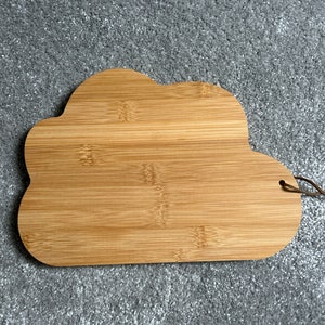 Children&#39;s Personalised Breakfast Chopping Board | Customised Cloud | Irish Wooden Charcuterie Board for kids | Good Morning |