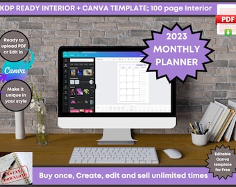 2023 Planner, KDP Template, KDP Interior, KDP Template Canva, Canva Planner Template, 2023 Weekly Planner Printable, Kdp Pdf, Calendar Canva