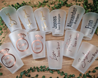 Trinkbecher, Becher mit Name, Personalisiert, Partybecher, JGA, Mitgebsel, Braut