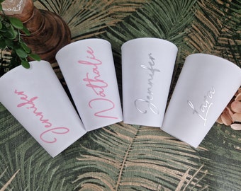 Trinkbecher weiß, Becher mit Name, Personalisiert, Partybecher, JGA