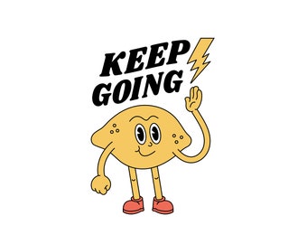 Keep Going Lemon Vinyl Stanzsticker